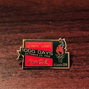 Vintage Coca Cola Countdown To The 1996 Atlanta Olympics 1000 Days Lapel Hat Pin